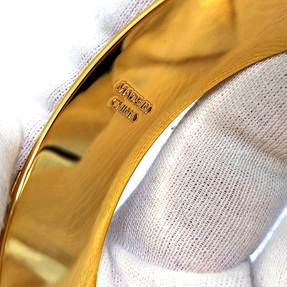 3/4" COACH Vintage Gold and White Logo Bangle Bracelet-Authentic - Picture 6 of 9